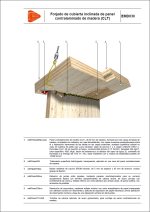 Detalles constructivos. Entramados de panel contralaminado de madera. Forjado de cubierta inclinada de panel contralaminado de madera (CLT)